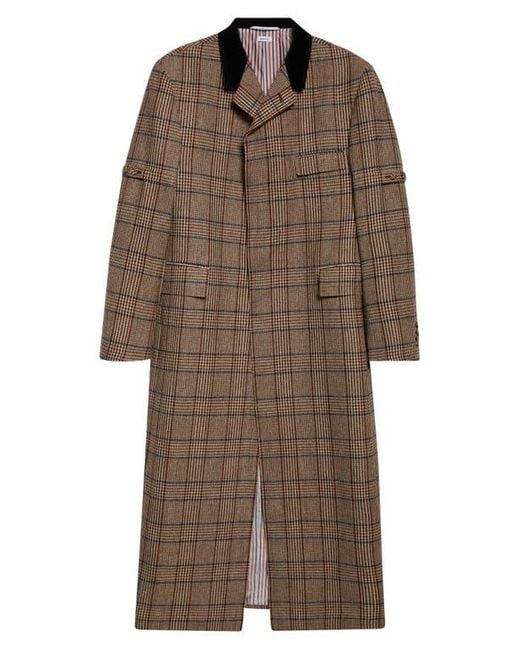 Thom Browne Brown Hunting Tweed Chesterfield Coat for men