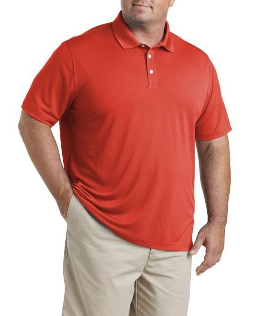 Essentials Red Big & Tall Solid Golf Polo Shirt for men