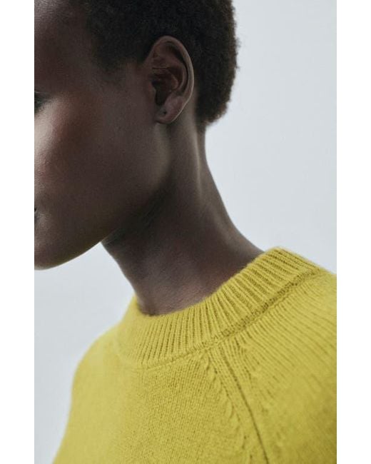 Mango Blue Crewneck Raglan Sleeve Sweater