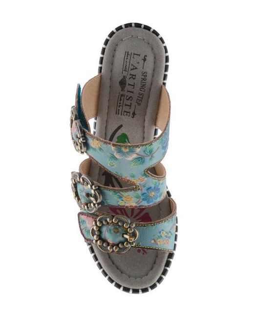 Spring Step Blue Milemarker Platform Slide Sandal