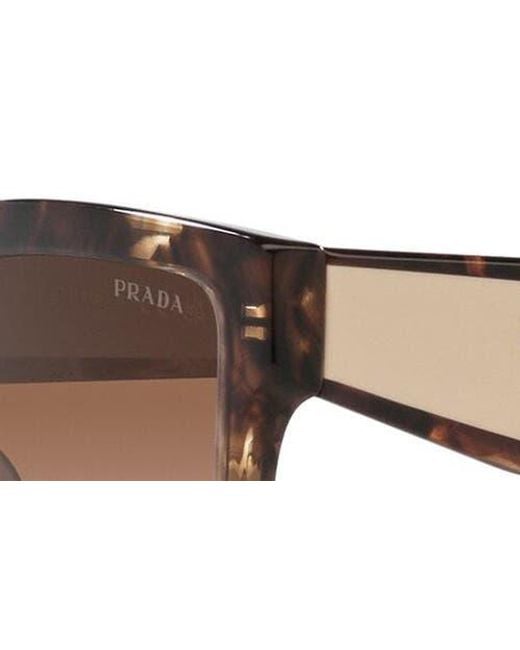 Prada Brown 57Mm Square Sunglasses for men
