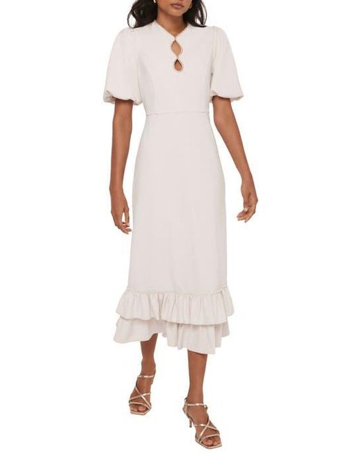 Mint Velvet White Diamante Trim Midi Dress