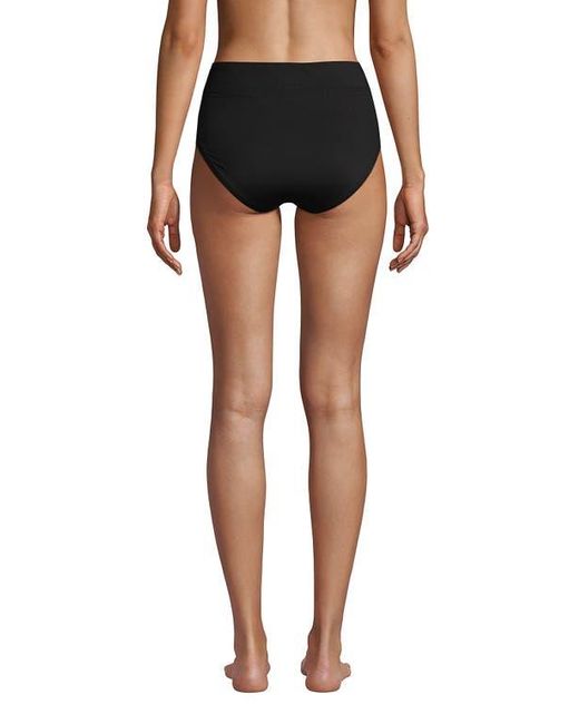 Lands End Tummy Control High Waisted Bikini Bottoms in Black Lyst