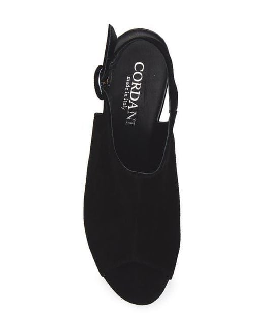 Cordani Black Tess Slingback Platform Sandal