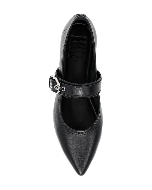 Frye Black Heather Pointed Toe Mary Jane Flat