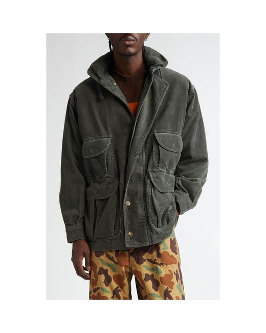 Beams Plus Black Corduroy Field Coat for men