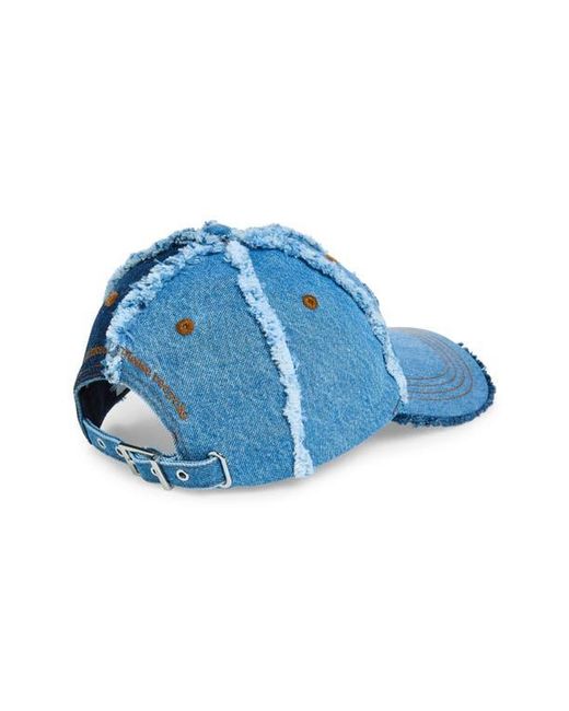 Ganni Blue Denim Patchwork Cap