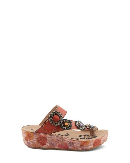 Spring Step Orange Blissbloom Platform Wedge Flip Flop