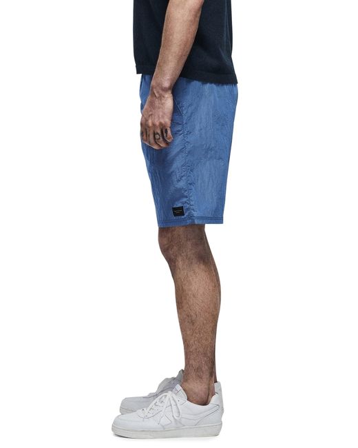 Rag & Bone Blue Barton Nylon Drawstring Shorts for men