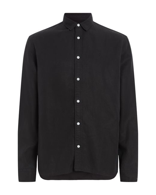 AllSaints Black Laguna Relaxed Fit Long Sleeve Button-up Shirt for men