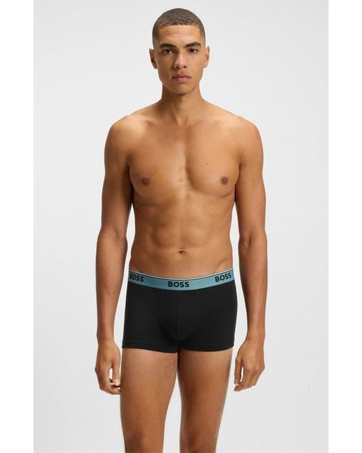 Boss Blue Assorted 3-Pack Power Stretch Cotton Trunks for men