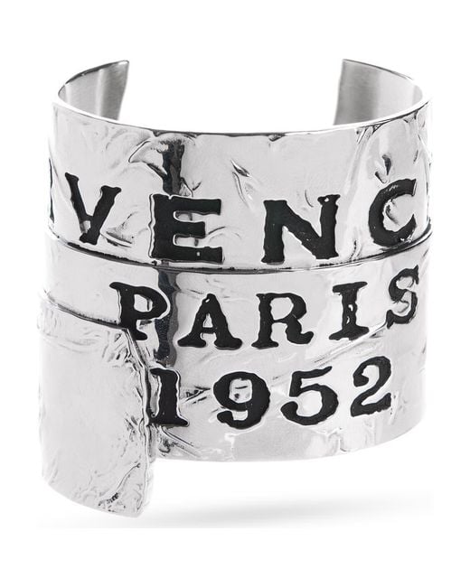 Givenchy White Tape Logo Cuff Bracelet