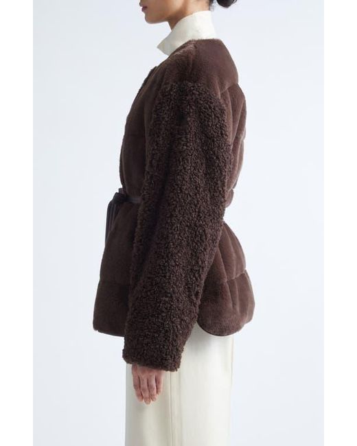Moncler Brown Jouillat Faux Fur Down Jacket