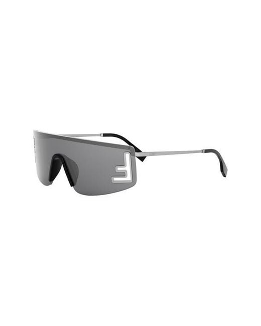 Fendi Gray Sport Rectangular Sunglasses