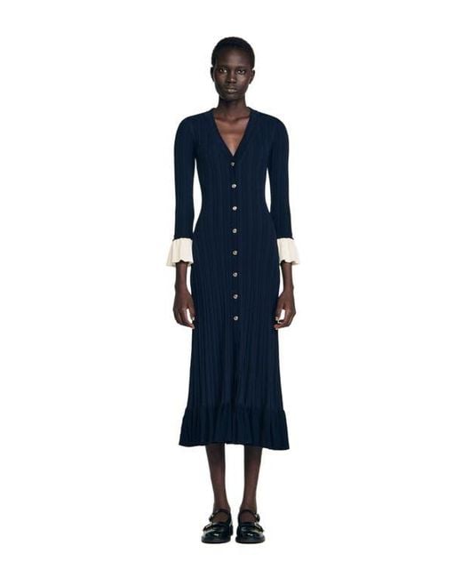 midi knit dress sandro SANDRO Midi Knit Dress | Black