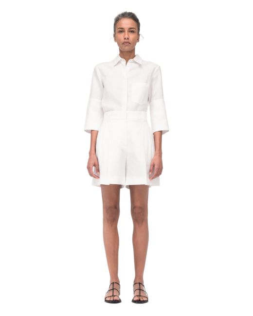 Another Tomorrow White Pleated Short