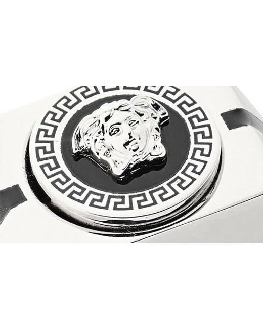 Versace Metallic Enamel Medusa Signet Ring for men
