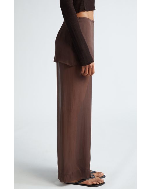 Paloma Wool Brown Archive Layered Silk Trousers