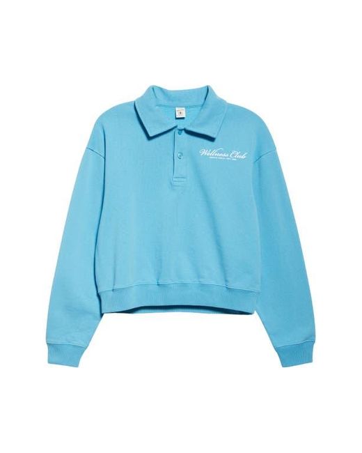 Sporty & Rich Blue Wellness Club Polo Sweatshirt