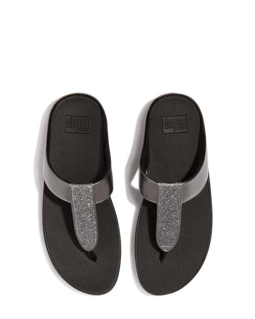 Fitflop Black Fino Platform Wedge Flip Flop