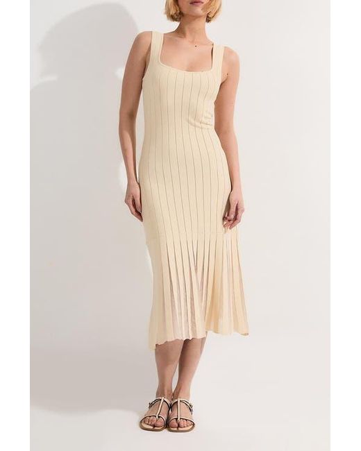 Karen Millen Natural Square Neck Knitted Flippy Dress