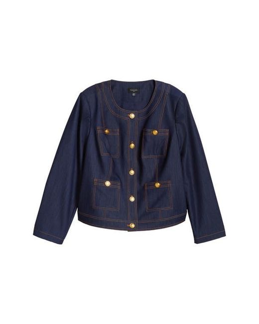 Tahari Blue Crop Jacket