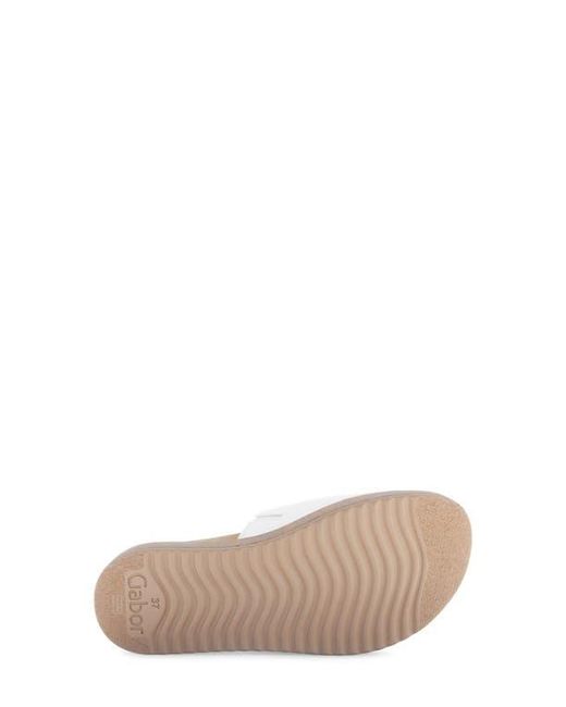 Gabor White Platform Slide Sandal