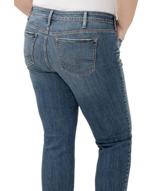 Silver Jeans Co. Blue Elyse Curvy Raw Hem Capri Jeans