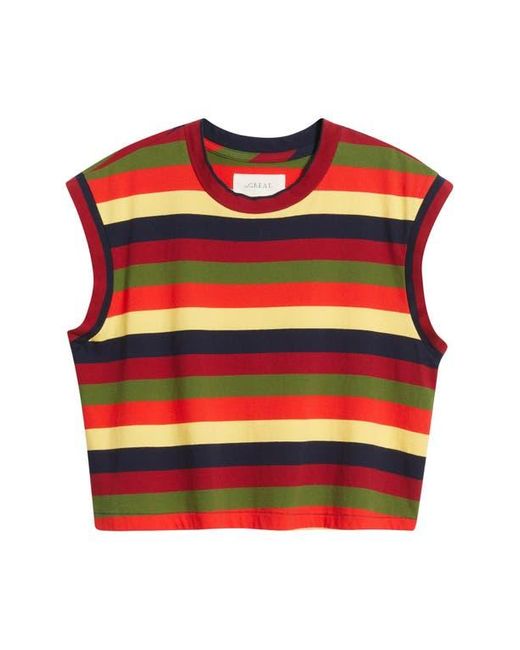 The Great Blue The Square Stripe Crop Top