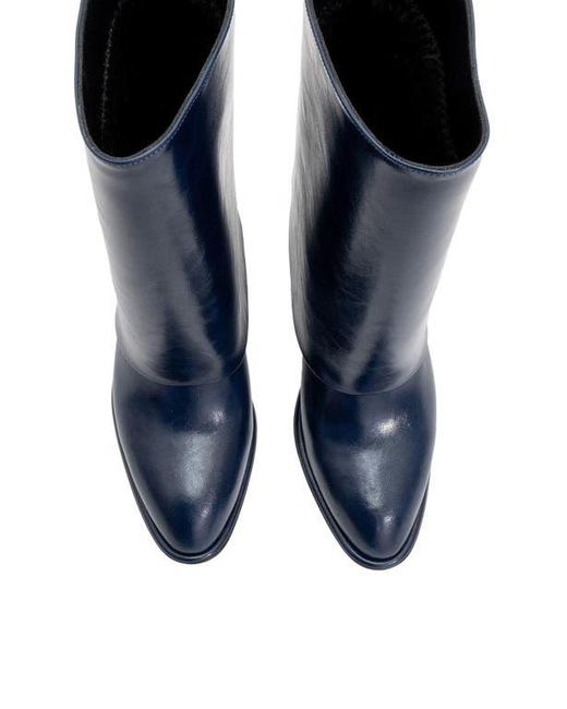Prologue Shoes Blue Ellas Chunky Heel Boot