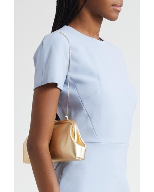 Jimmy Choo Natural Skylar Metallic Leather Clutch