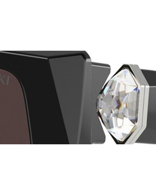 Swarovski Black 56Mm Gradient Irregular Sunglasses