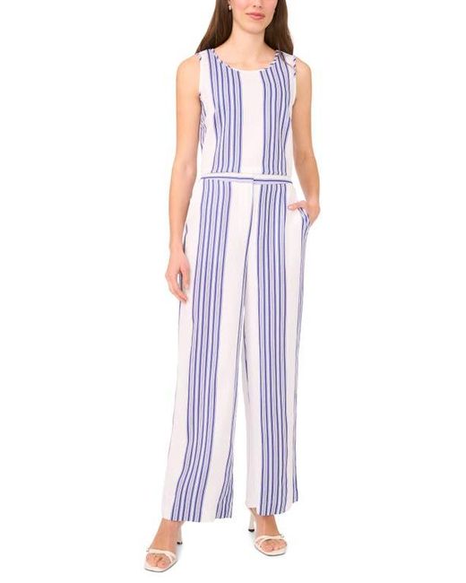 Halogen® Purple Stripe Linen Blend Wide Leg Pants
