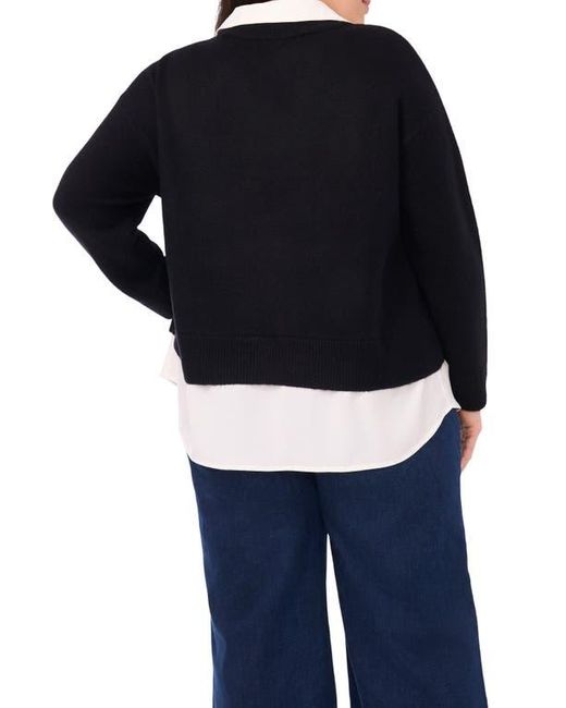 Halogen® Black Layered Look Sweater
