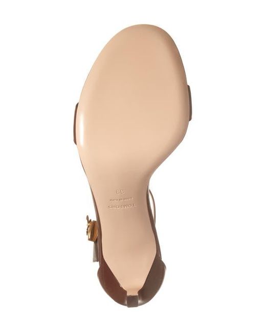 Tom Ford Brown Padlock Ankle Strap Sandal