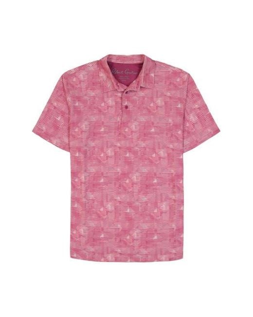 Robert Graham Red Norlen Geo Pattern Performance Golf Polo for men