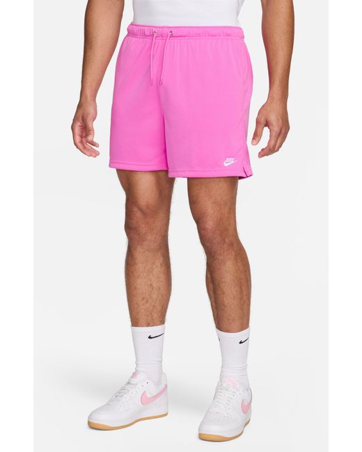 Nike Pink Club Flow Mesh Athletic Shorts for men