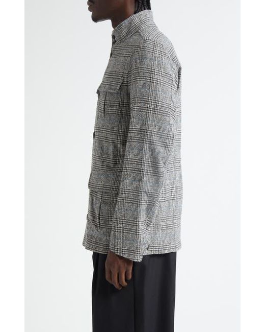 Herno Gray Glen Plaid Wool Blend Field Jacket for men