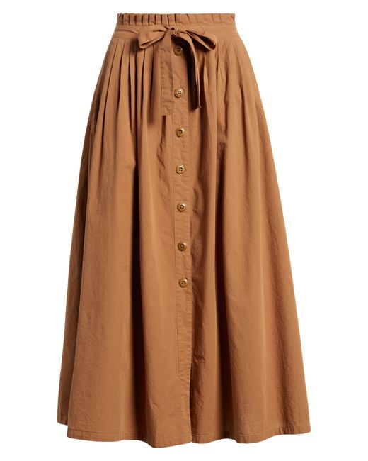 The Great Brown The Treeline Cotton Blend Midi Skirt