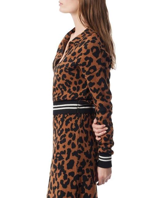 DO by Dee Ocleppo Brown Barbara Leopard Jacquared Sweater
