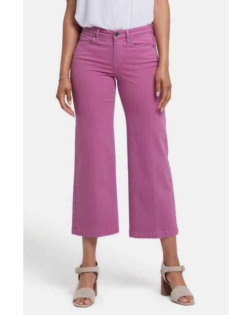 NYDJ Pink Teresa Ankle Wide Leg Jeans