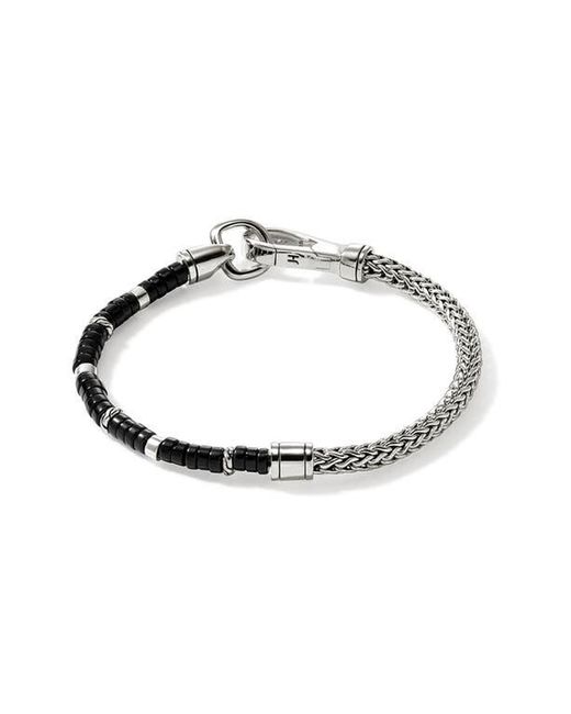 John Hardy Metallic Hesishi Chain & Stone Bracelet for men