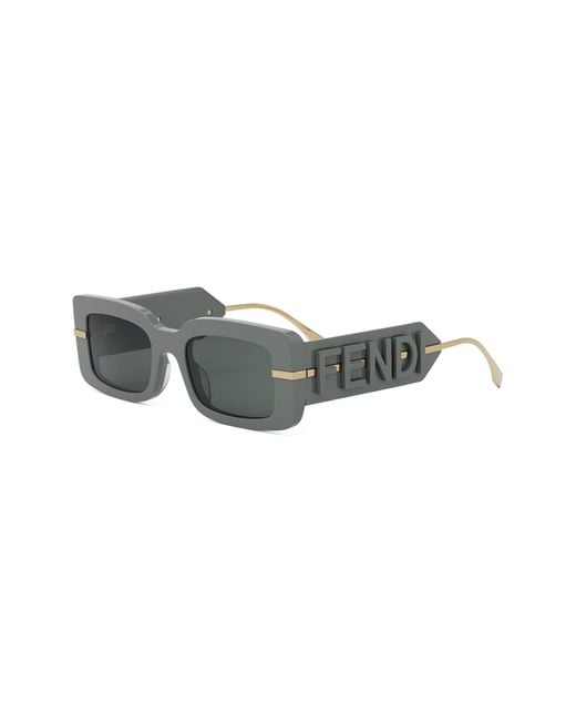 Fendi Multicolor The Graphy 51mm Rectangular Sunglasses