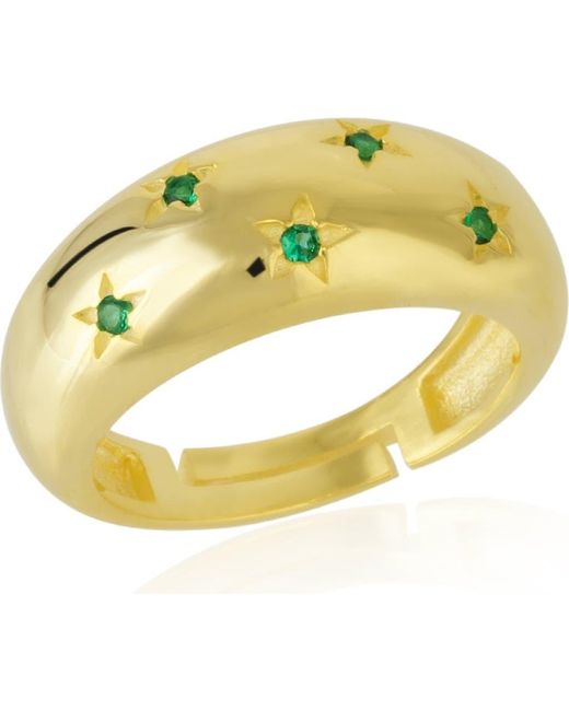 Spero London Metallic Celestial Star Sterling Dome Ring With Stones