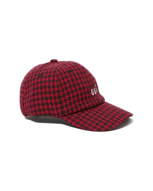 Clare V. Red Wool Adjustable Baseball Cap