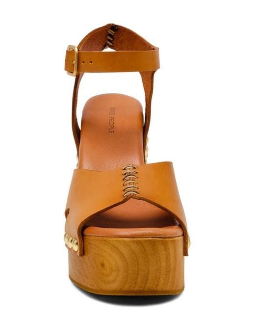 Free People Brown Cecily Ankle Strap Platform Sandal
