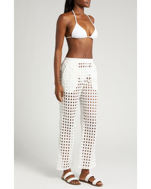 Solid & Striped White Delaney Wide Leg Cover-up Pants