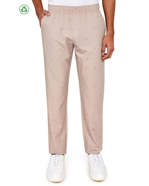 Con.struct Natural Regular Fit Golf Ball Print Drawstring Recycled Performance Golf Pants for men