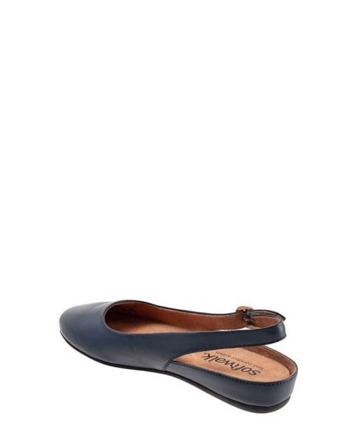 Softwalk® Blue Sandy Slingback Flat Sandal