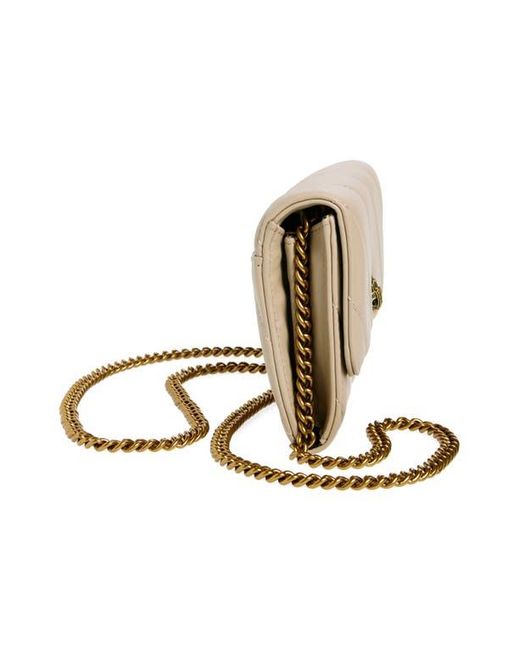 Kurt Geiger Natural Soho Quilted Leather Wallet On A Chain